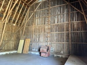 inside barn walls