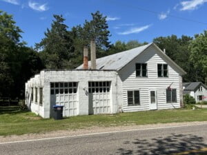 front of building facing South