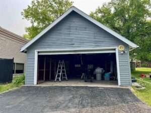 looking into garage